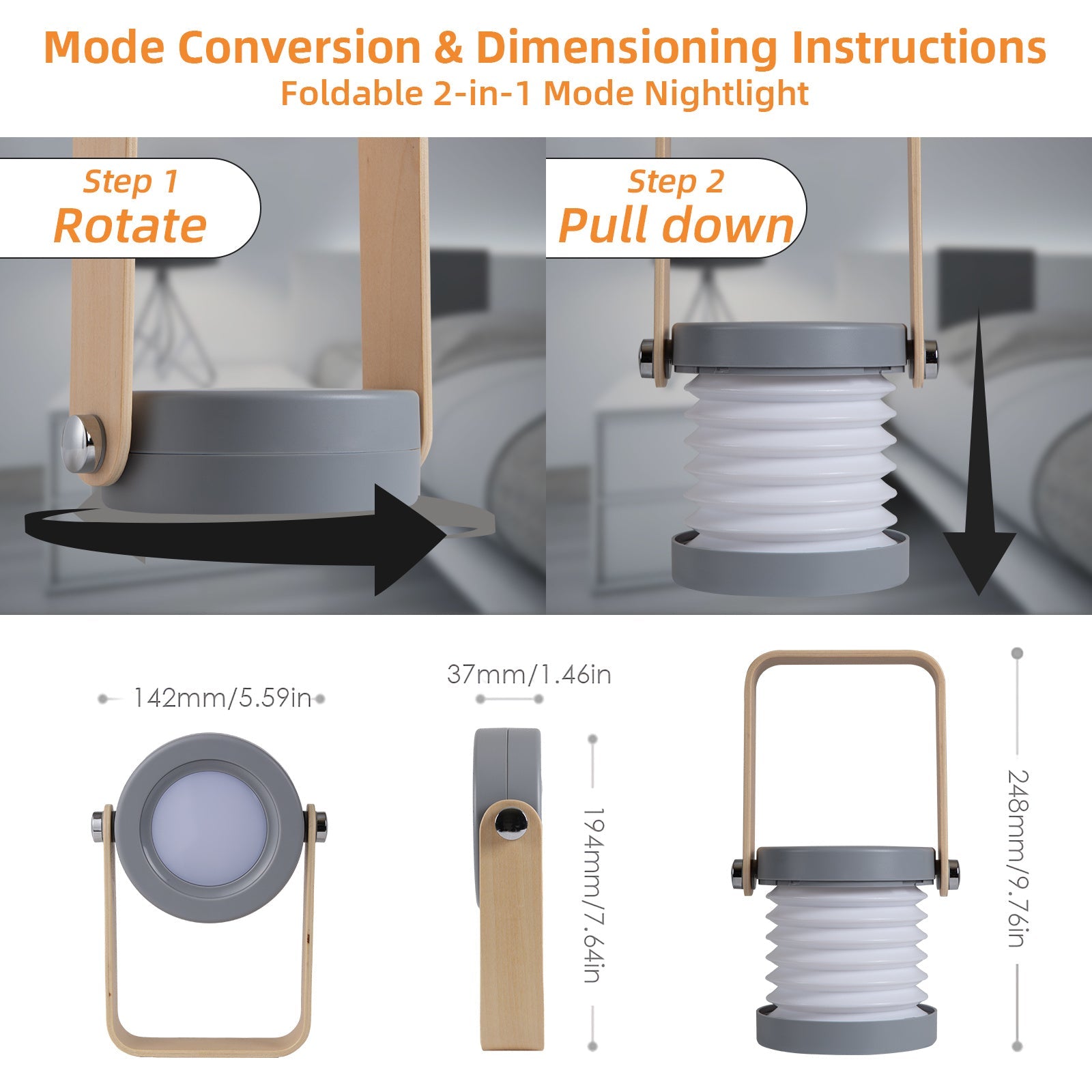 Transformable LED Camping Lantern & Touch Night Light